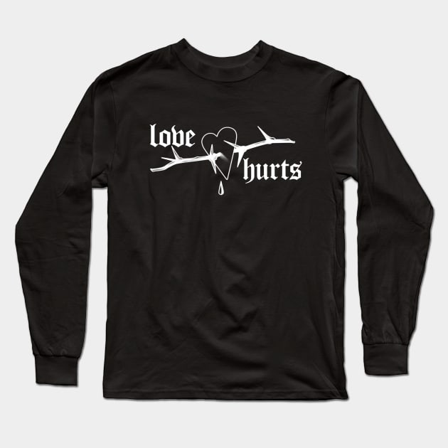 Love Hurts | Blackwork Tattoo design Long Sleeve T-Shirt by Smurnov
